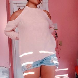 Cold shoulder sweater
